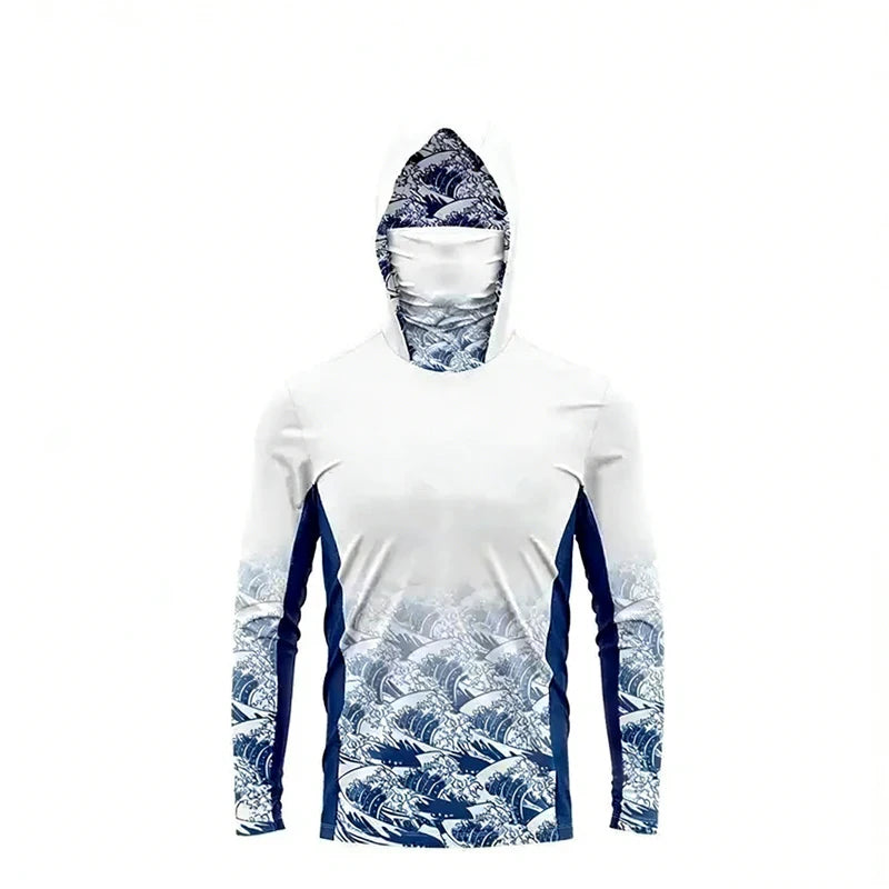 Fishing Shirt Performance Long Sleeve Fishing Hooded Shirt Men With Face Mask Summer Outdoor Sun Protection Fishing Clothes