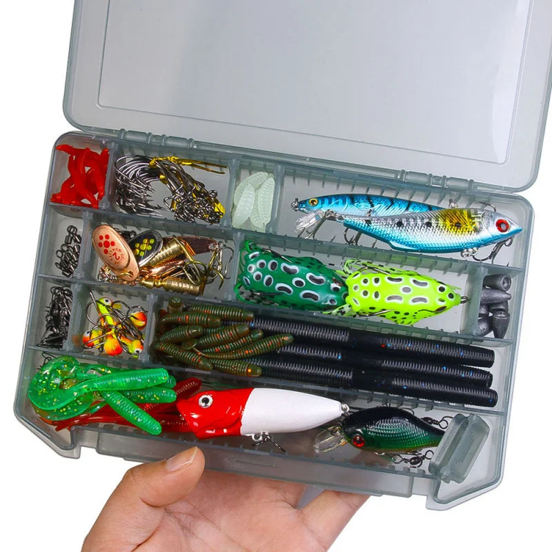 142pcs Fishing Gear Set Complete Combination - Fishhook Line Float Accessories Tools Equipment for Angling