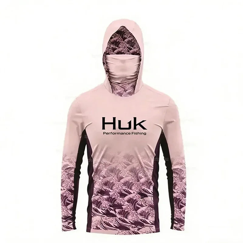 Fishing Shirt Performance Long Sleeve Fishing Hooded Shirt Men With Face Mask Summer Outdoor Sun Protection Fishing Clothes