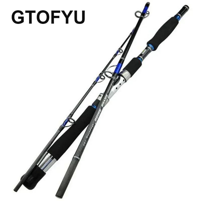 Fishing Lure Rod 1.8m 2.1m 3 Sections Superhard Lure 70-250g Trolling Fishing Rod Carbon Fast Surf Boat Raft Spining Fishing Rod