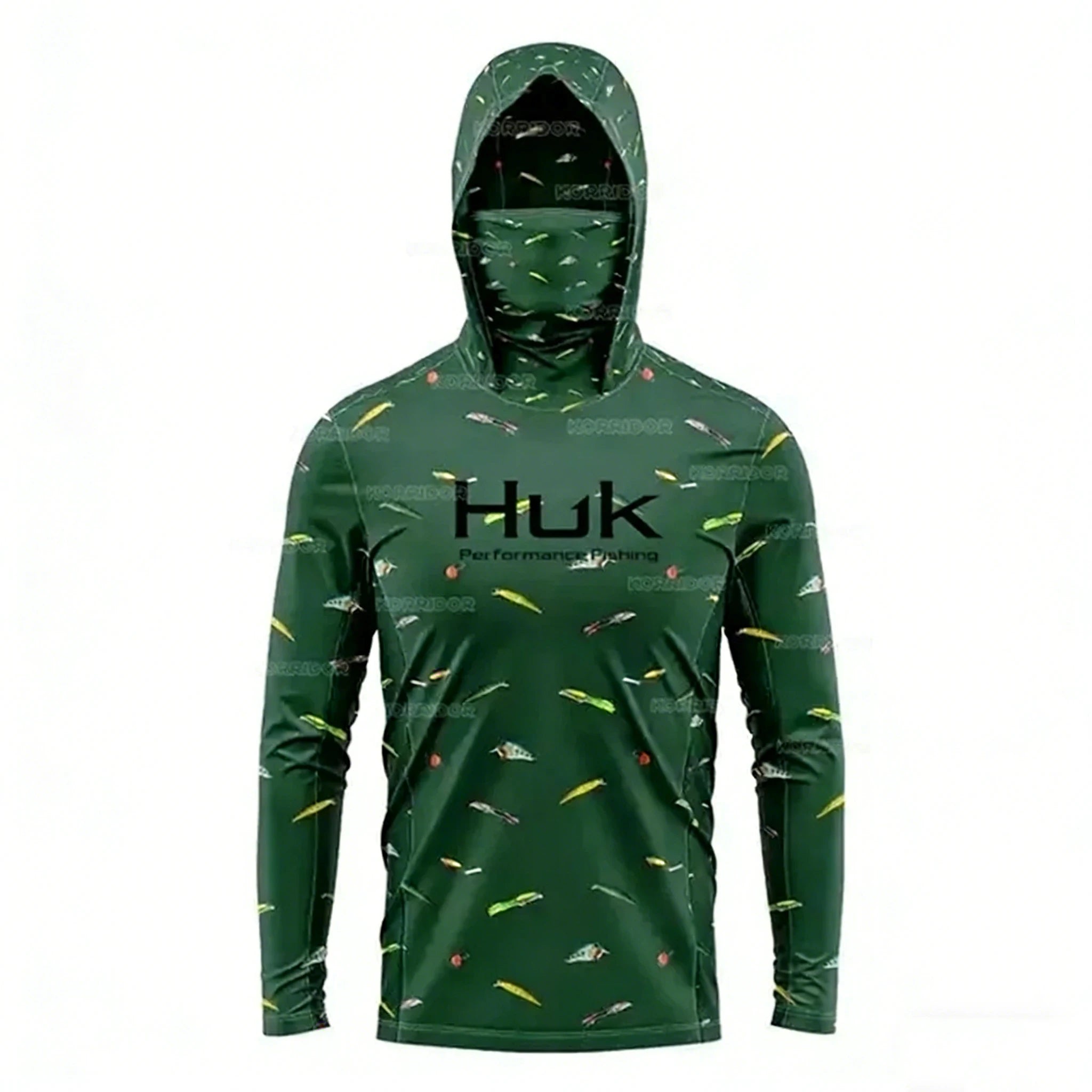 Fishing Shirt Performance Long Sleeve Fishing Hooded Shirt Men With Face Mask Summer Outdoor Sun Protection Fishing Clothes