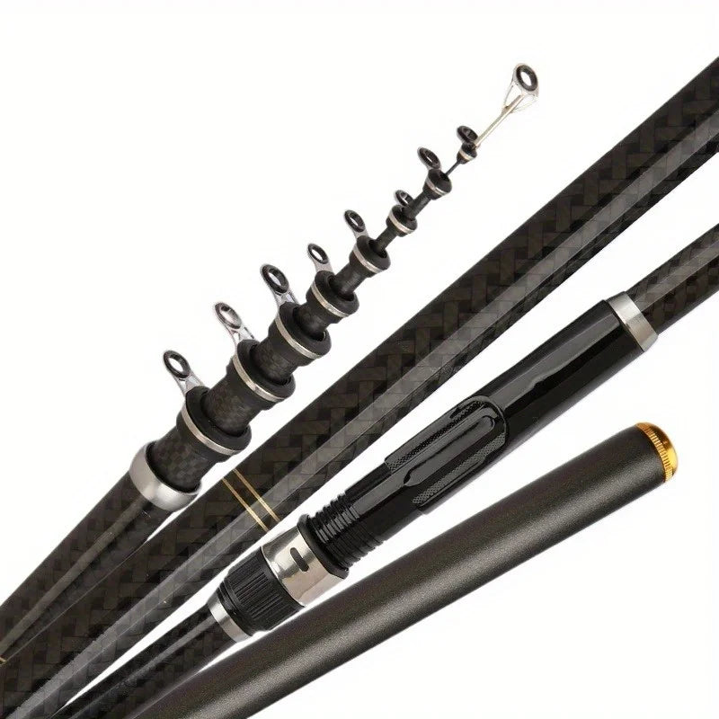 3.6m-7.2m fishing rod, 60T high-carbon fiber, telescopic sea/casting rod, suitable for coastal, sea, and freshwater fishing.