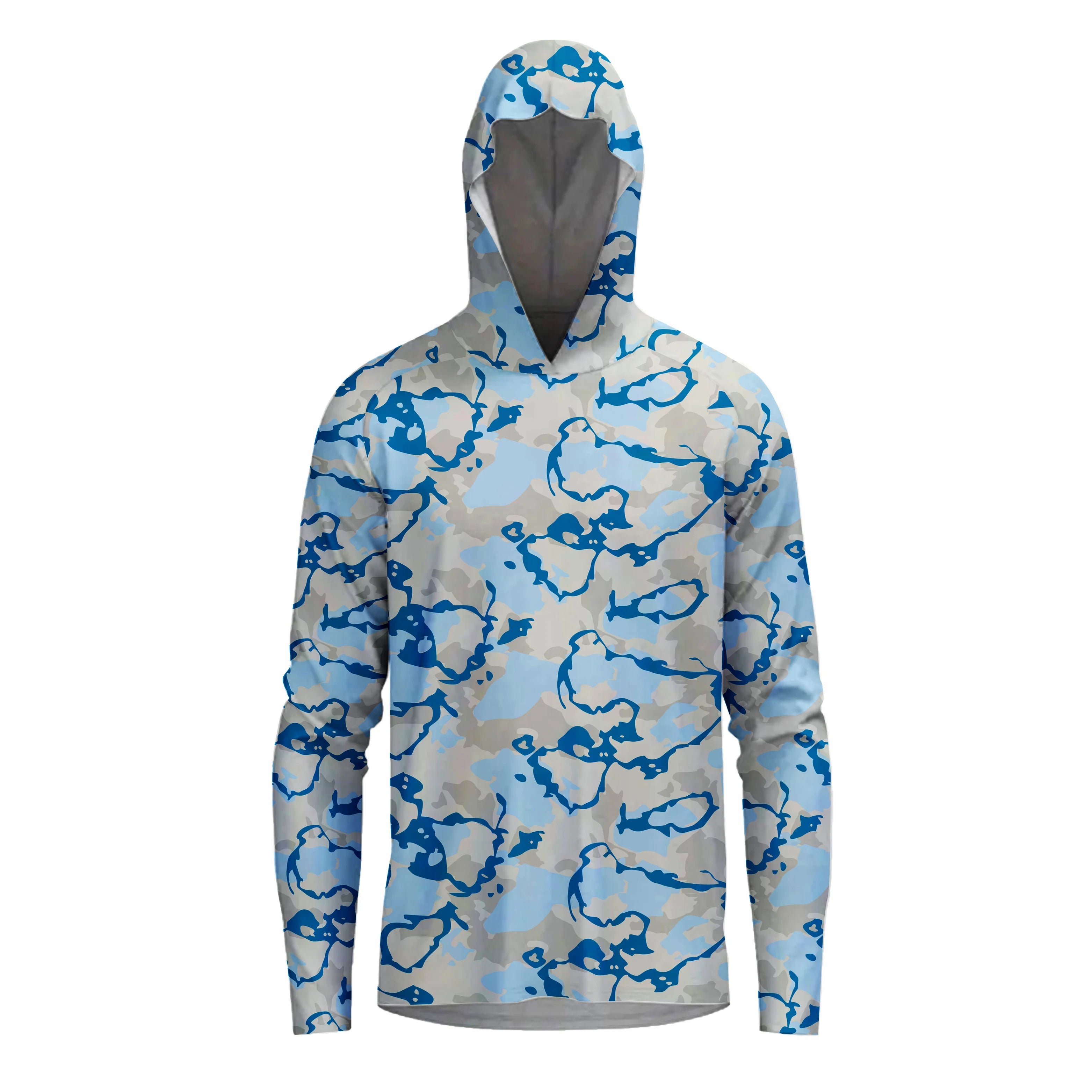 Fishing Shirts Men Sun Protection Hoodie Mask All-in-one Fishing Clothing Ropa Pesca Hunting Camping Angling T-shirt Upf 50+
