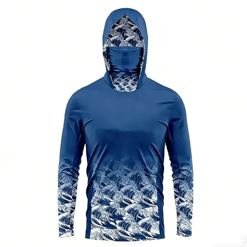 Fishing Shirt Performance Long Sleeve Fishing Hooded Shirt Men With Face Mask Summer Outdoor Sun Protection Fishing Clothes