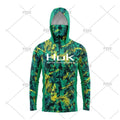 HUK Hood Fishing Shirt Mask Long Sleeve Clothing T Shirt ProtectionApparel UPF 50+ Camisa Fishing T Shirt Pesca Equipamentos
