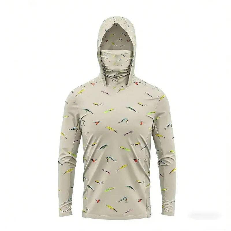 Fishing Shirt Performance Long Sleeve Fishing Hooded Shirt Men With Face Mask Summer Outdoor Sun Protection Fishing Clothes
