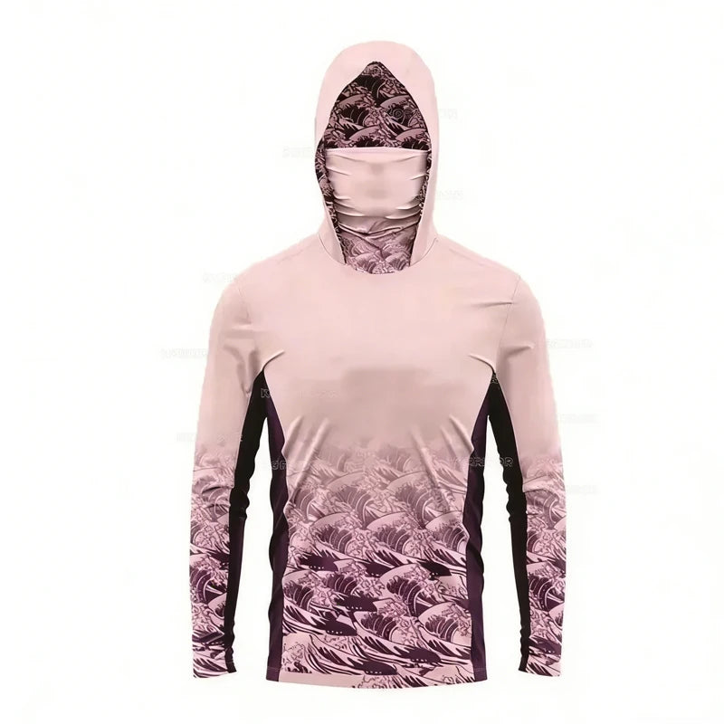 Fishing Shirt Performance Long Sleeve Fishing Hooded Shirt Men With Face Mask Summer Outdoor Sun Protection Fishing Clothes