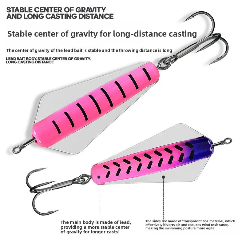 ，Fake Bait Fake Fish Bait Devil Fish Lure Fake BaitvibHard Bait Long Casting Floating Insect King Disc-Shaped Sea Fishing Trout