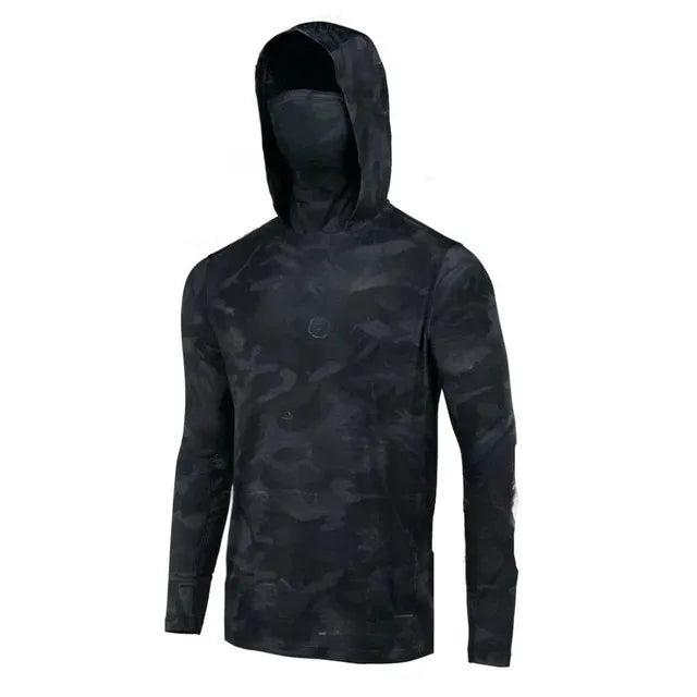 Fishing Shirts Men' Performance Fishing Hoodie Clothing Outdoor UV Protection Breathable Face Mask Fishing T-shirts Tops